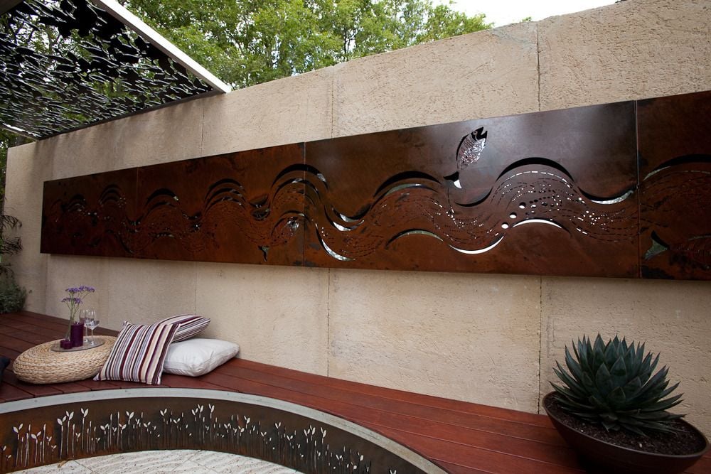 Entanglements Surf Wave Metal Wall Art