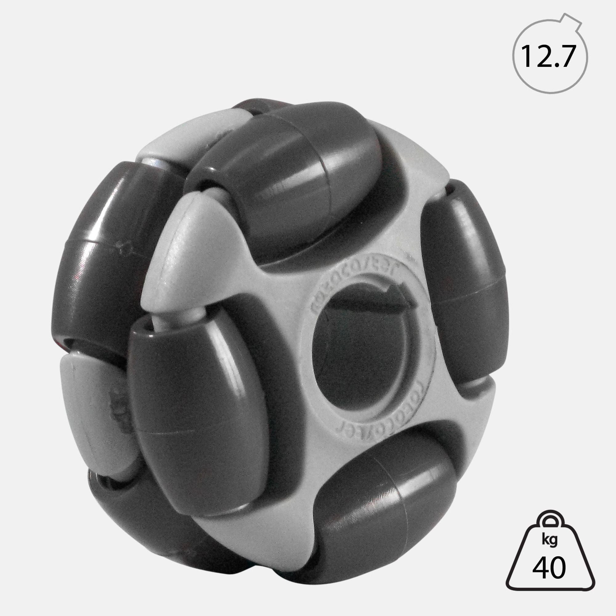 Rotacaster 48mm Double (Solid) hard polymer roller/- 12.7mm Keyed Bore